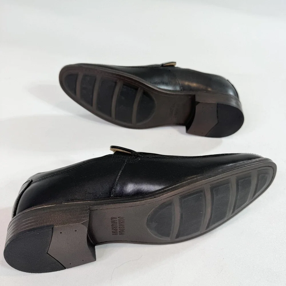 Johnston & Murphy Lewis Shoes Mens Size 8 Black Leather Slip On Dress Oxford